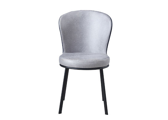 Wrought Iron Family Grey Upholstered Dining Chair