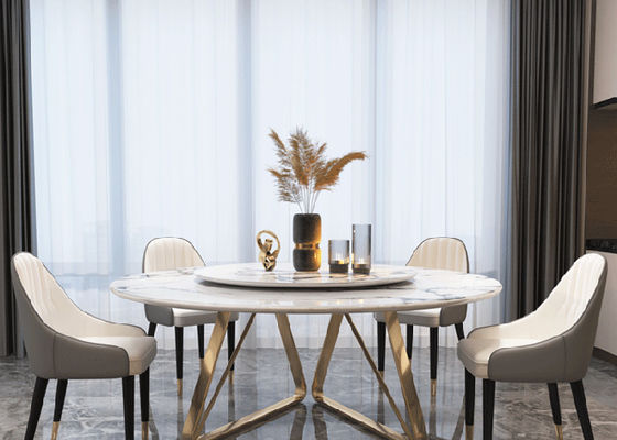 ISO14001 Rock Slab Family Strong Durable Dining Table