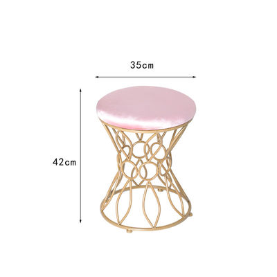 저항하는 실내 금 우단 35cm 스테인리스 오토만 먼지