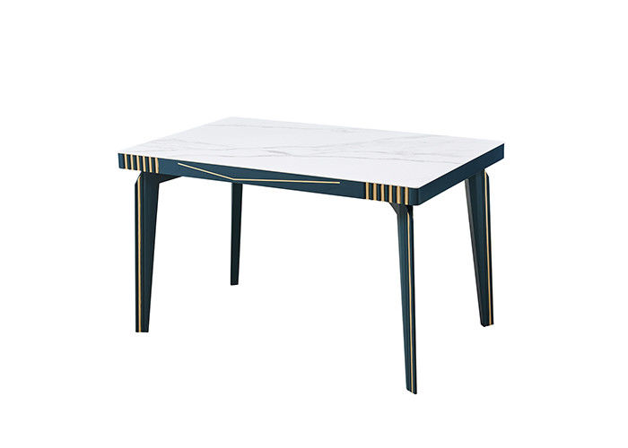Simple And Stylish Rock Slab Solid Wood Slate Dining Table