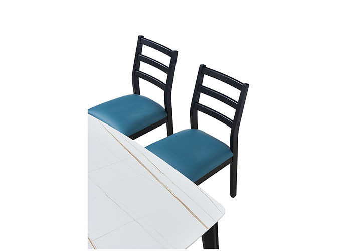 130cm Stylish Family Rock Slate Solid Wood Dining Room Table