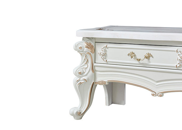 Marble Solid Wood TV Cabinet And Coffee Table Set