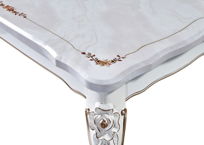 Hotel Pearly White Rectangular Nordic Marble Dining Table