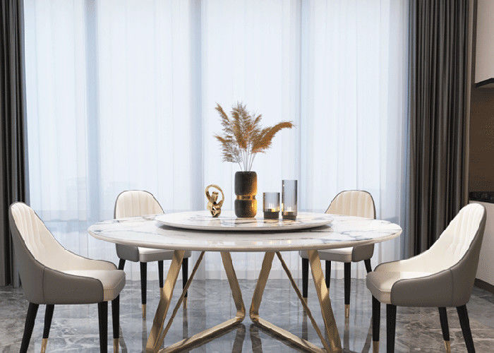 ISO14001 Rock Slab Family Strong Durable Dining Table