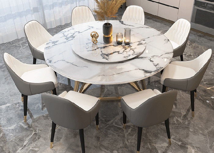 ISO14001 Rock Slab Family Strong Durable Dining Table