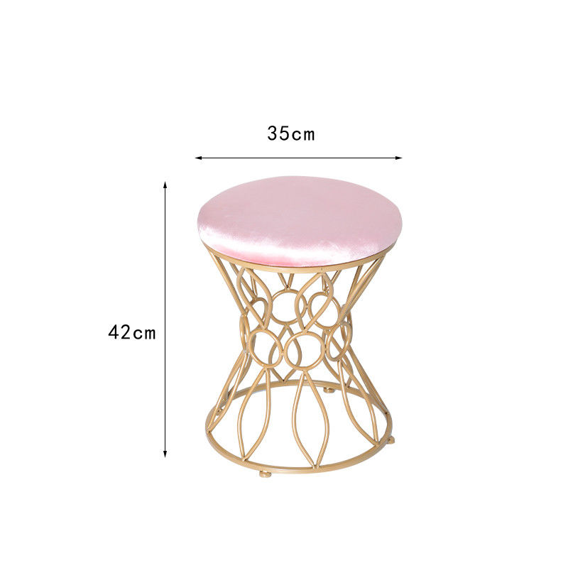 저항하는 실내 금 우단 35cm 스테인리스 오토만 먼지